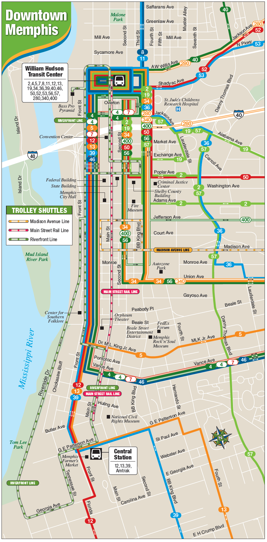 Map of Downtown Memphis | MATATransit.com